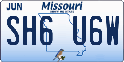 MO license plate SH6U6W
