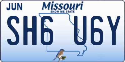 MO license plate SH6U6Y