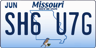 MO license plate SH6U7G