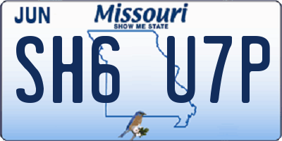 MO license plate SH6U7P