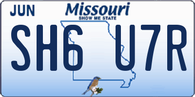 MO license plate SH6U7R