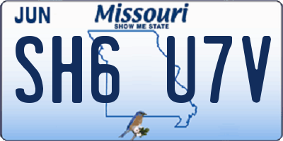 MO license plate SH6U7V