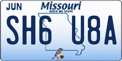MO license plate SH6U8A