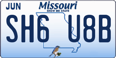 MO license plate SH6U8B