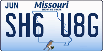 MO license plate SH6U8G