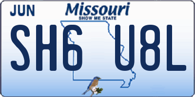 MO license plate SH6U8L