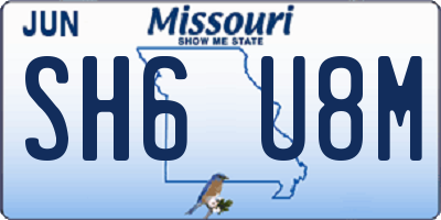 MO license plate SH6U8M