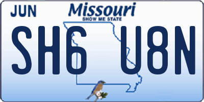 MO license plate SH6U8N