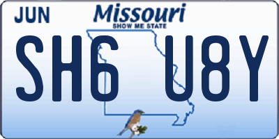MO license plate SH6U8Y