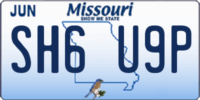 MO license plate SH6U9P