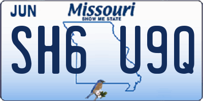 MO license plate SH6U9Q