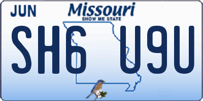 MO license plate SH6U9U