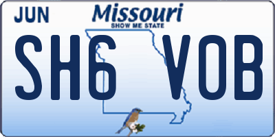 MO license plate SH6V0B