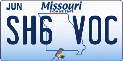 MO license plate SH6V0C