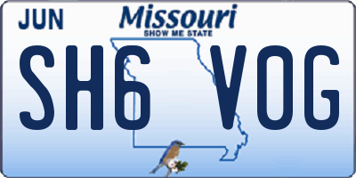 MO license plate SH6V0G