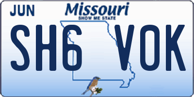 MO license plate SH6V0K