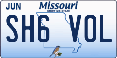 MO license plate SH6V0L