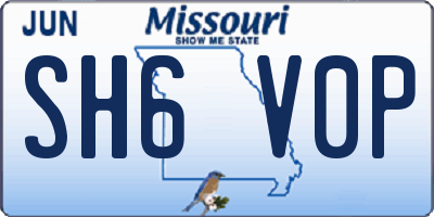 MO license plate SH6V0P