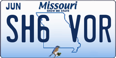 MO license plate SH6V0R