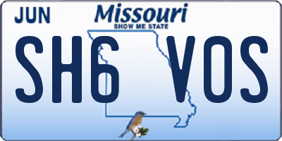 MO license plate SH6V0S
