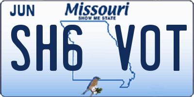 MO license plate SH6V0T