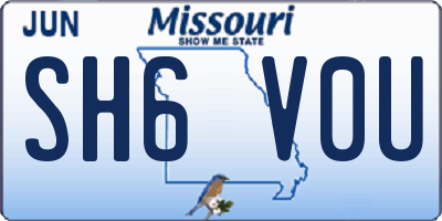 MO license plate SH6V0U