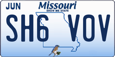 MO license plate SH6V0V