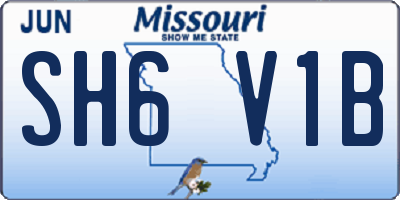 MO license plate SH6V1B