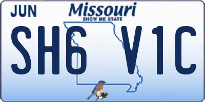 MO license plate SH6V1C