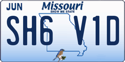 MO license plate SH6V1D