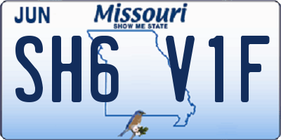 MO license plate SH6V1F