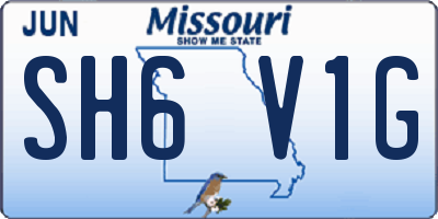 MO license plate SH6V1G