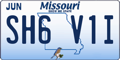 MO license plate SH6V1I