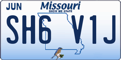MO license plate SH6V1J