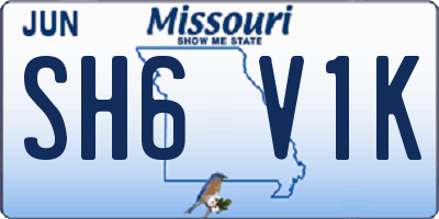MO license plate SH6V1K