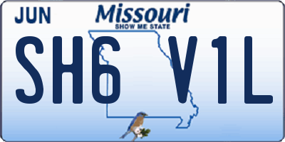 MO license plate SH6V1L