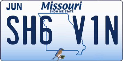 MO license plate SH6V1N
