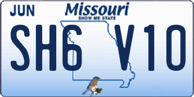 MO license plate SH6V1O