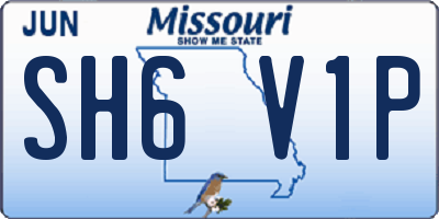 MO license plate SH6V1P