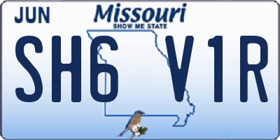 MO license plate SH6V1R