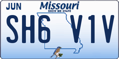 MO license plate SH6V1V