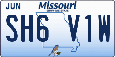 MO license plate SH6V1W