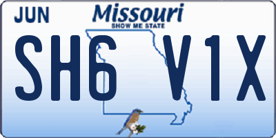 MO license plate SH6V1X