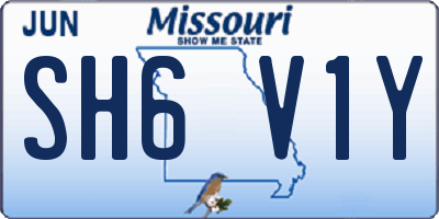 MO license plate SH6V1Y