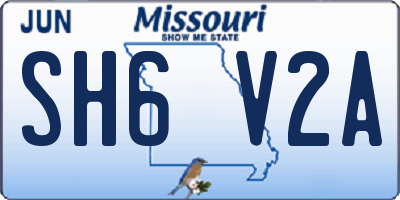 MO license plate SH6V2A