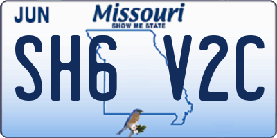 MO license plate SH6V2C