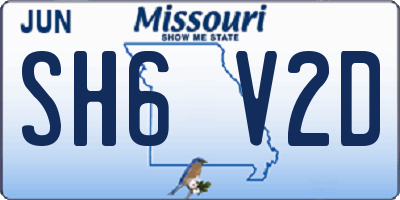 MO license plate SH6V2D