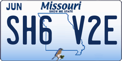 MO license plate SH6V2E