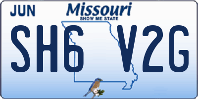 MO license plate SH6V2G