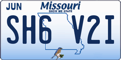 MO license plate SH6V2I